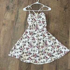 No Boundaries White and Pink Floral Dress